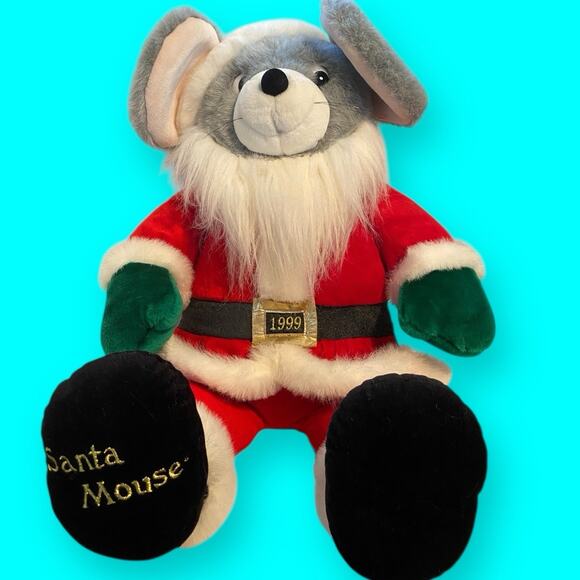 Vtg J C Penny Large Santa Mouse 1999 27” Red Santa Suit Green Gloves Black Belt - Picture 6 of 10